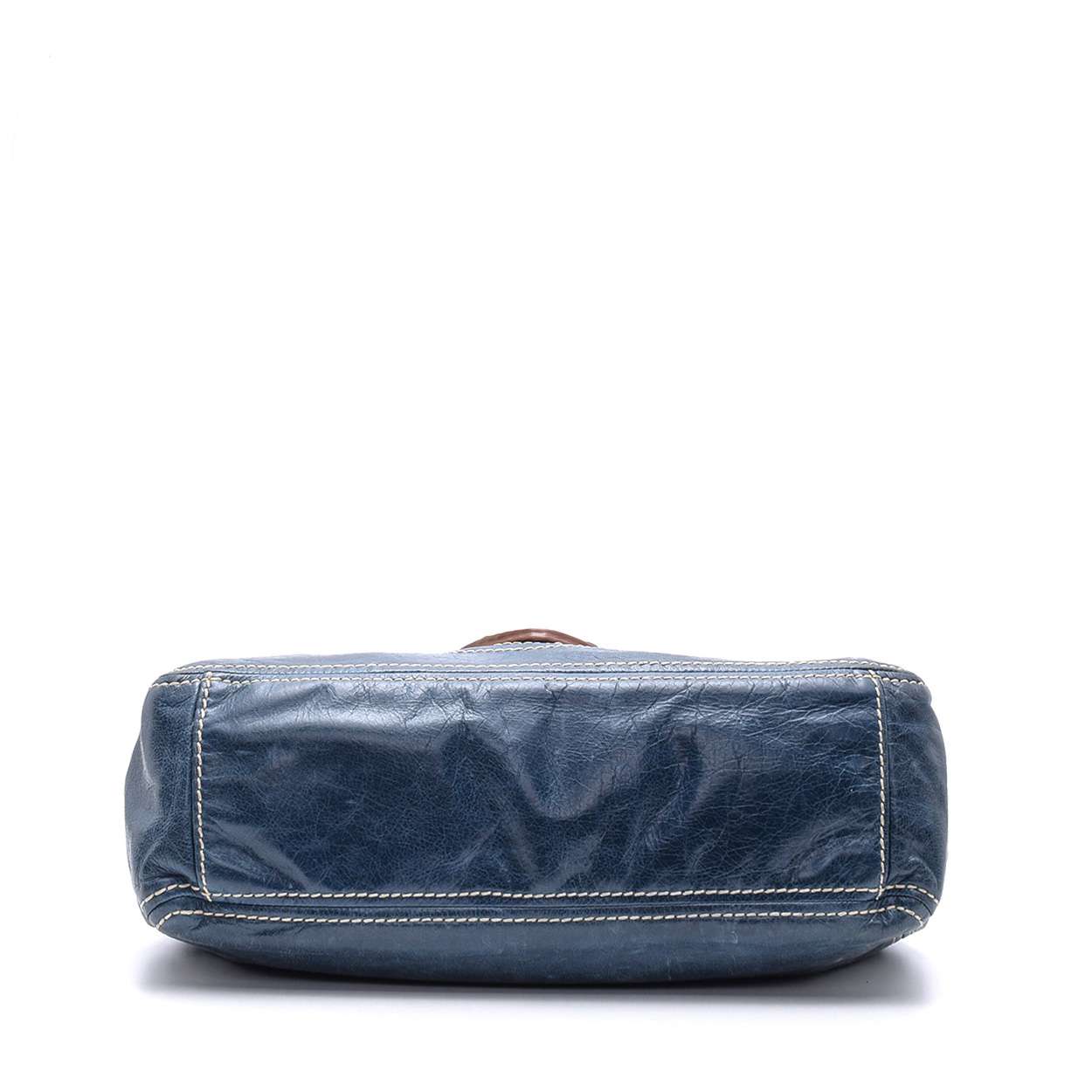 Prada -  Blue Lambskin Leather Chain Shoulder Bag 
